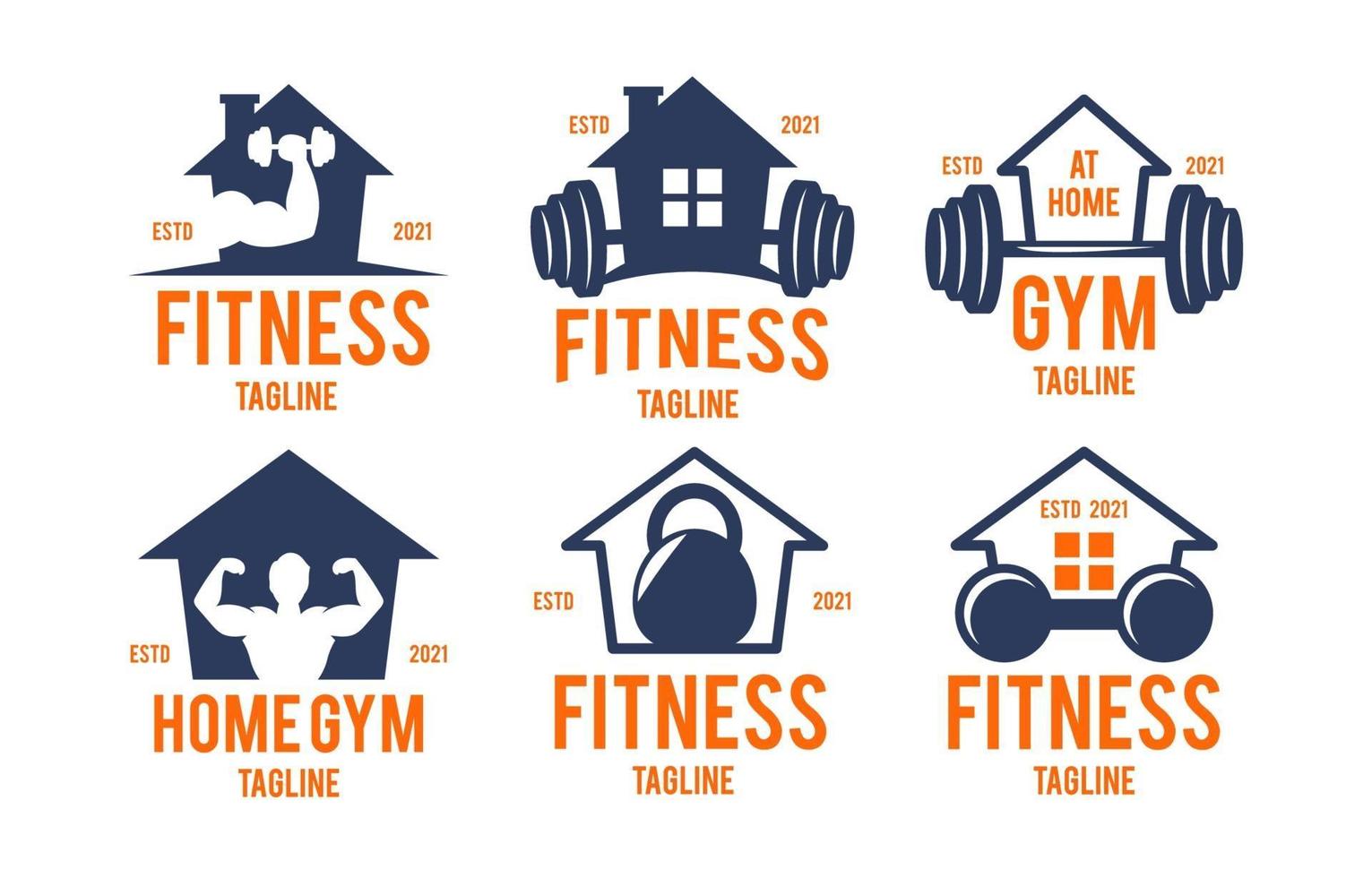 thuis gym logo collectie vector