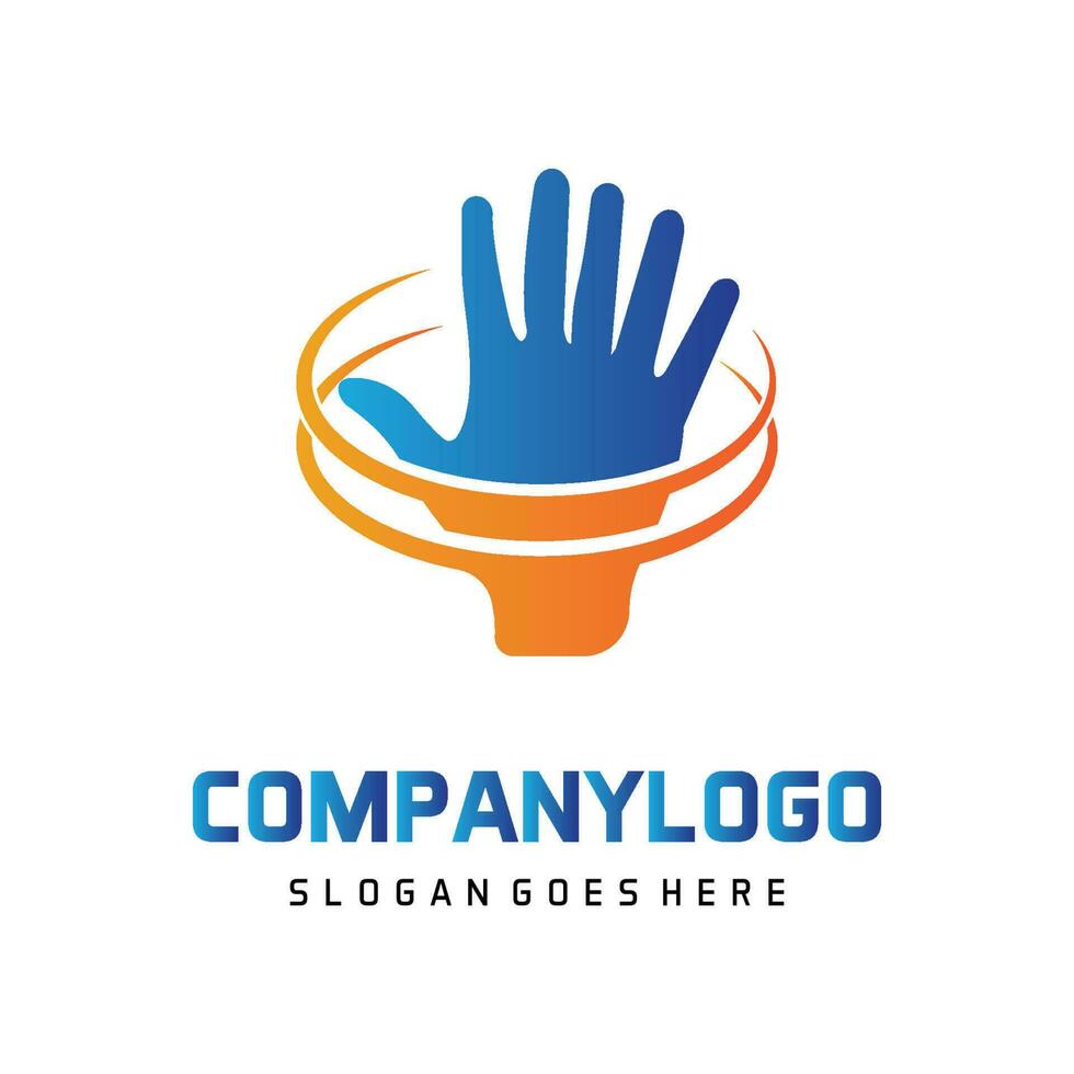 hand- tech logo vector icoon