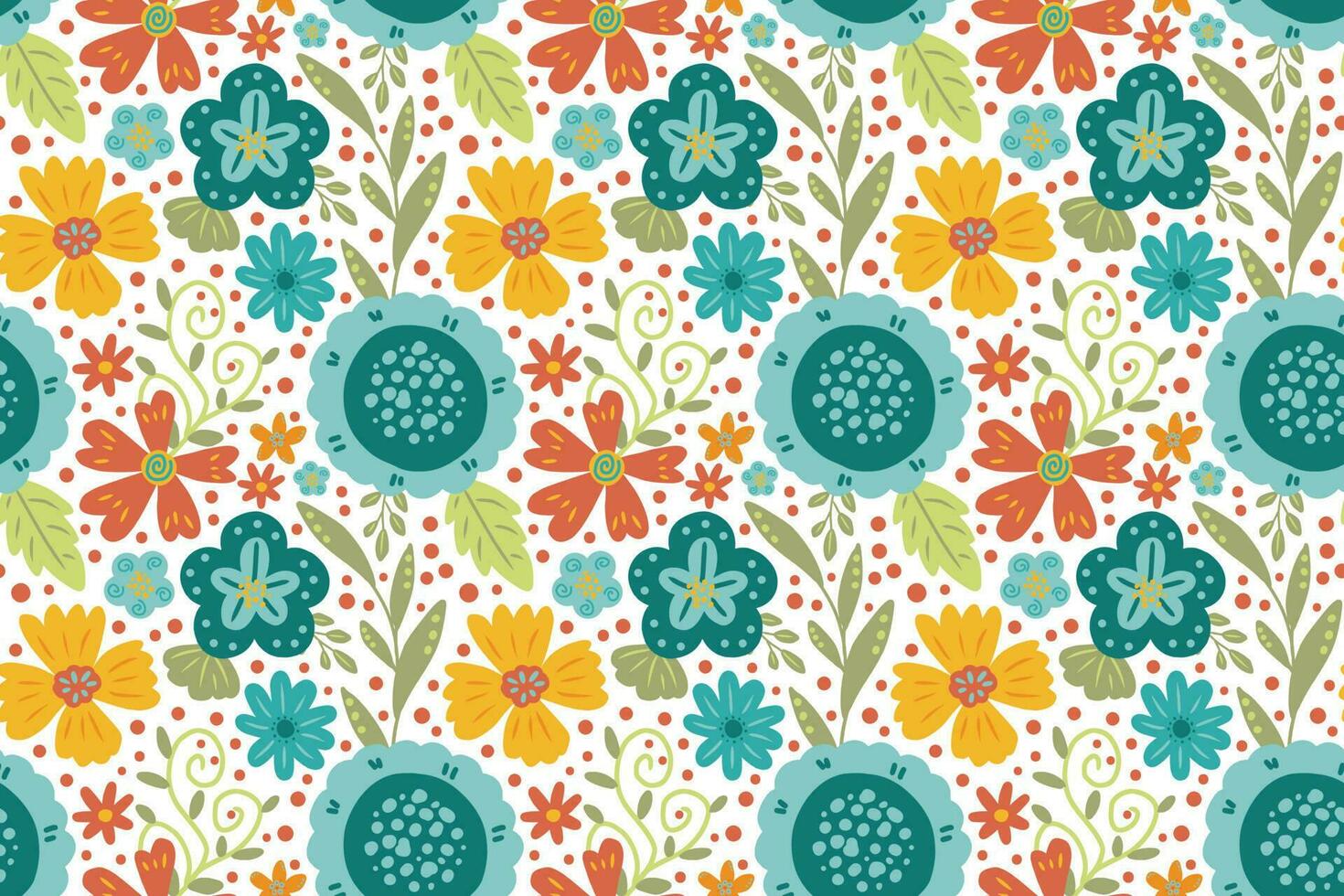kleurrijk retro zomer bloem naadloos patroon vector