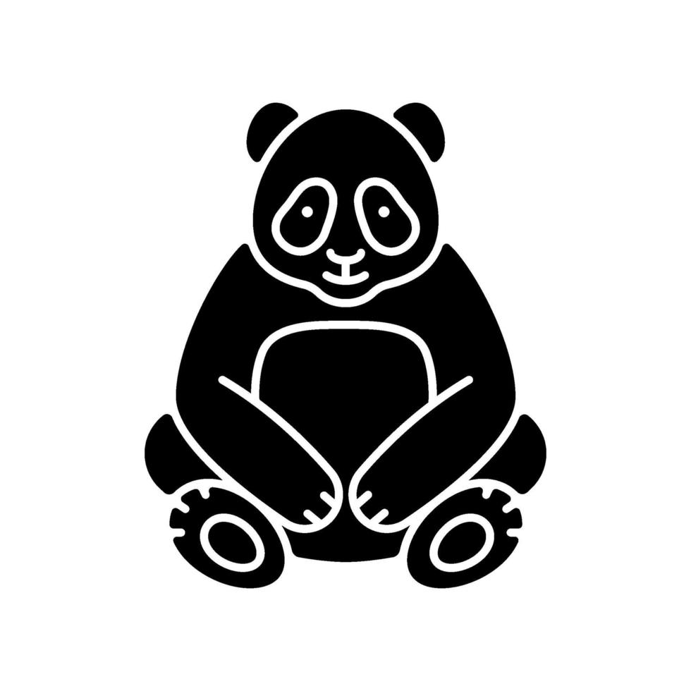 grote panda zwarte glyph pictogram vector