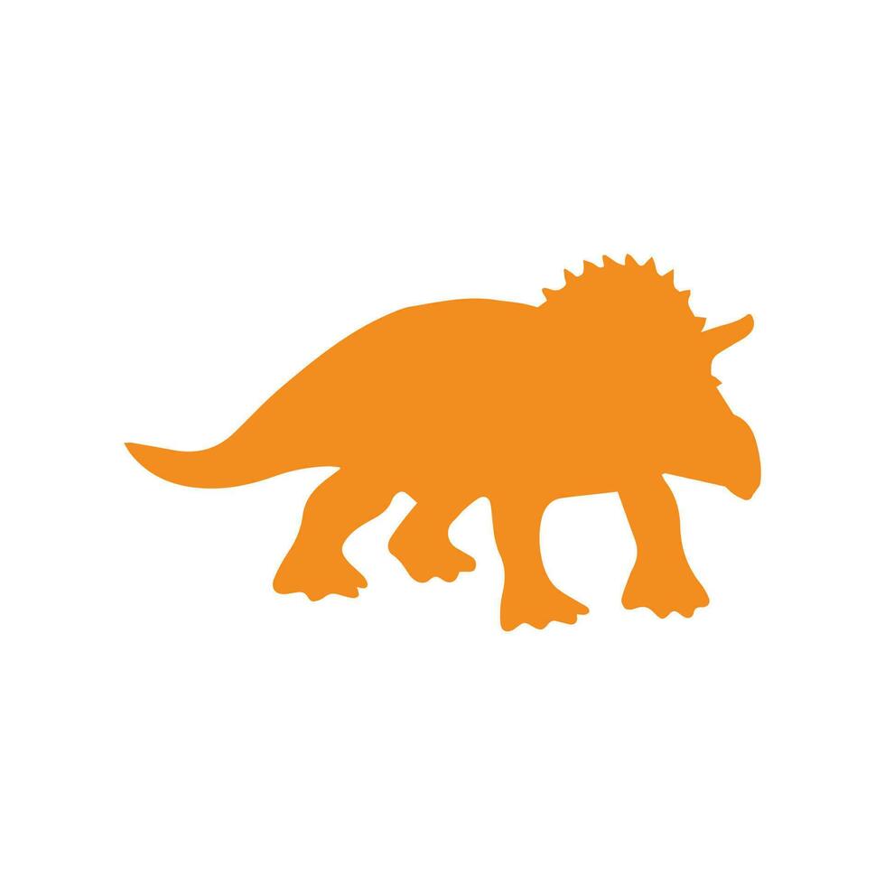 silhouet van triceratops dinosaurus. vector hand- getrokken