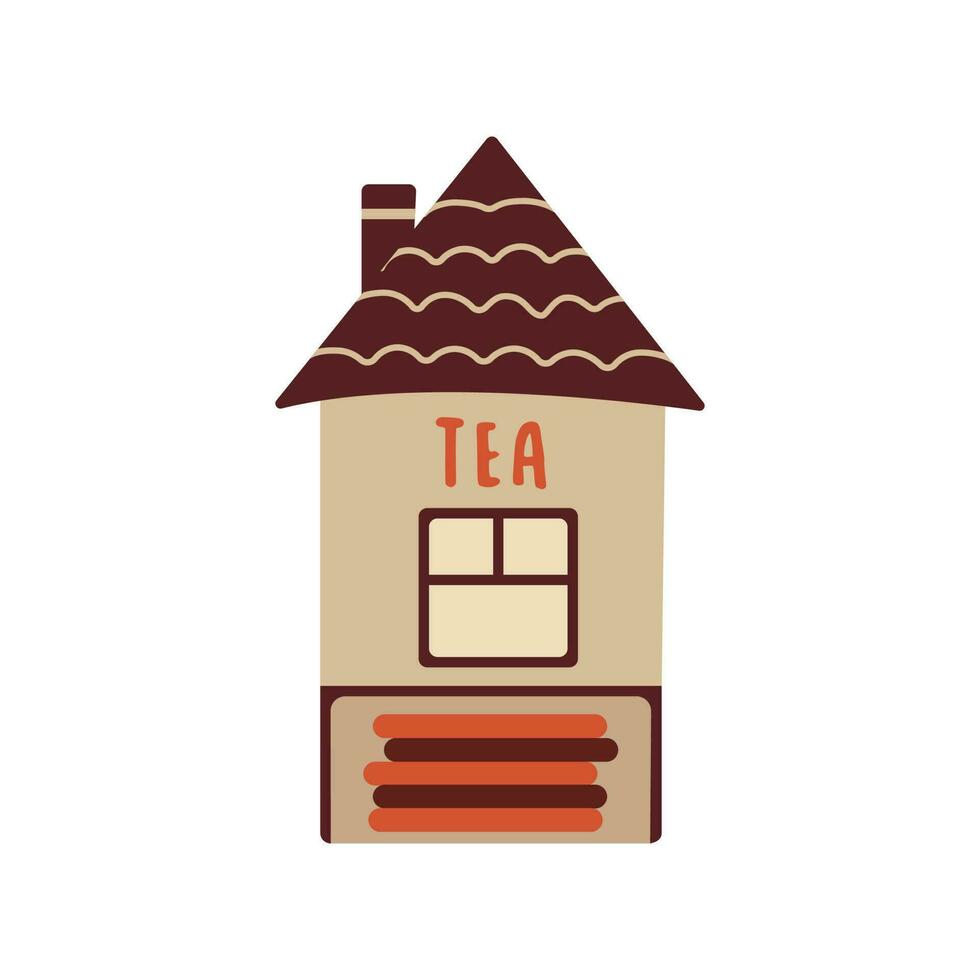 thee huis. schattig huis voor thee Tassen. vector