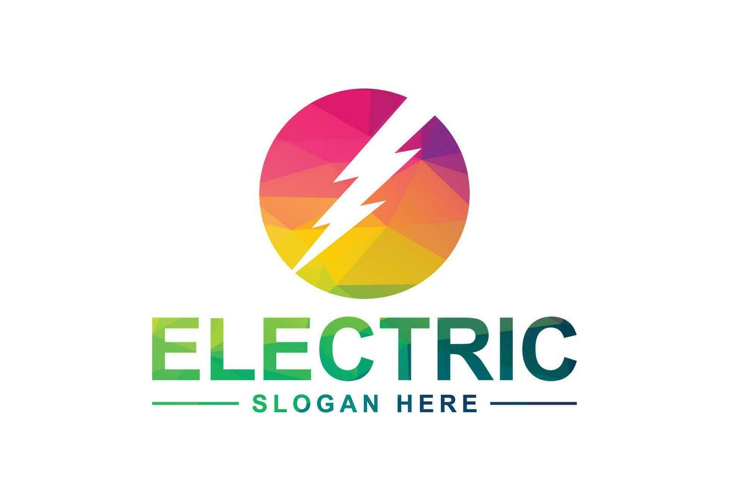 laag poly en elektrisch logo, verlichting bout , donder bout ontwerp logo sjabloon, vector illustratie