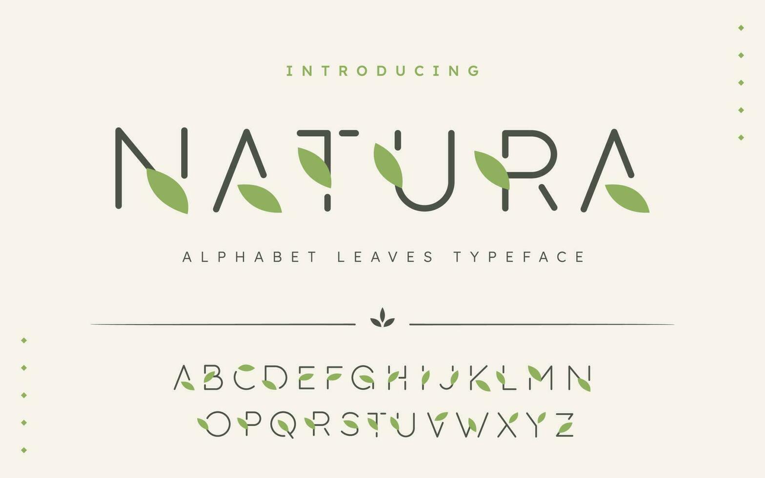 minimaal modern bladeren alfabet fonts vector