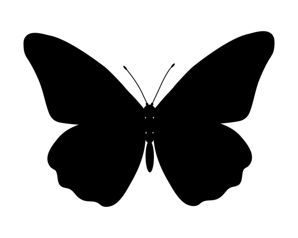 vlinder zwart silhouet. vlinder icoon geïsoleerd Aan wit achtergrond. vector