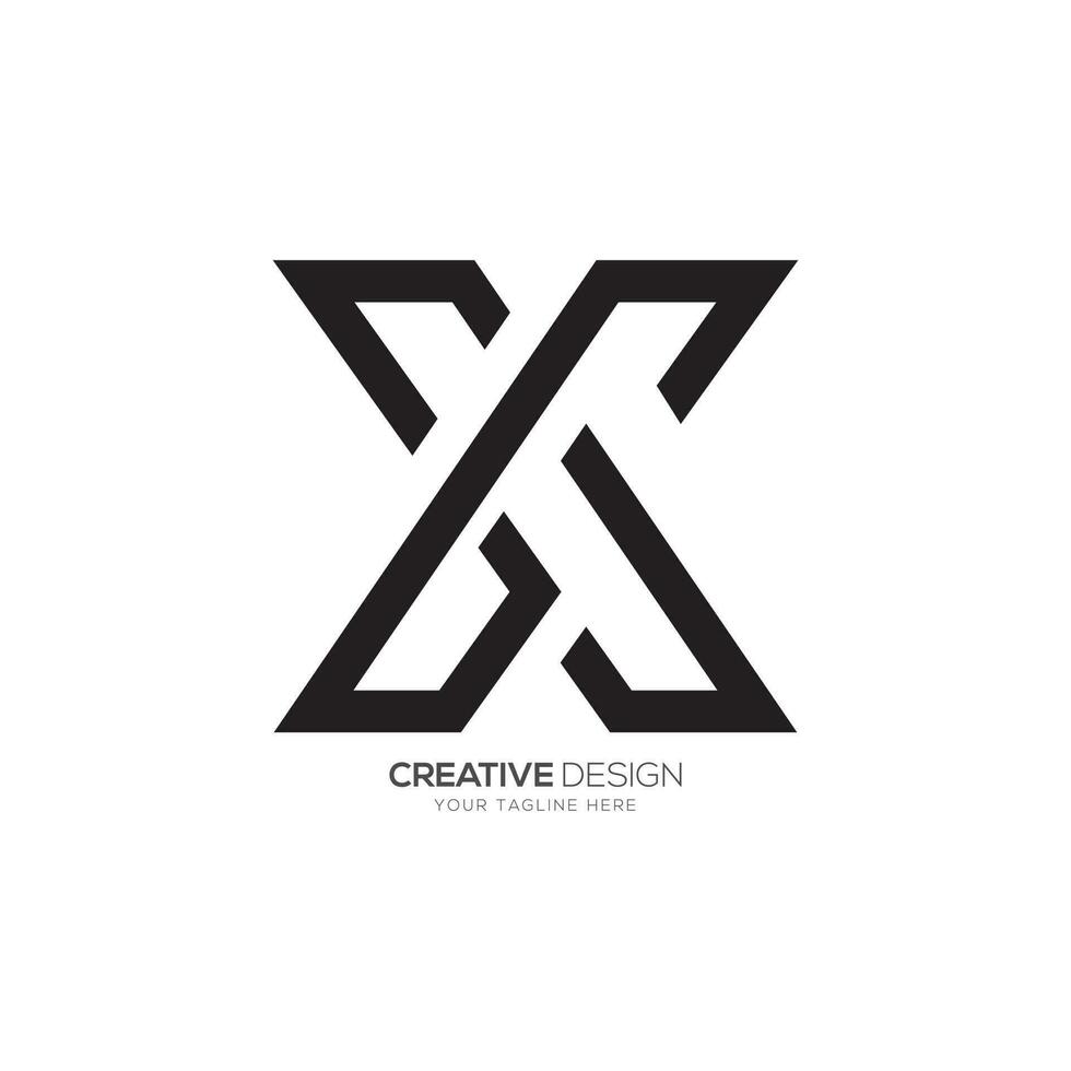 brief g X uniek lijn kunst modern gaming logo branding vector