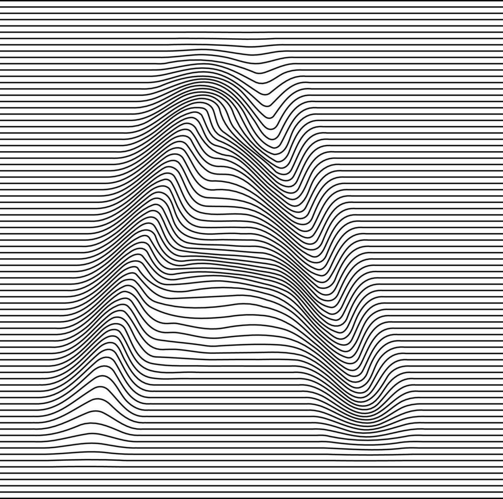 brief alfabet illusie met lijnen golven vector