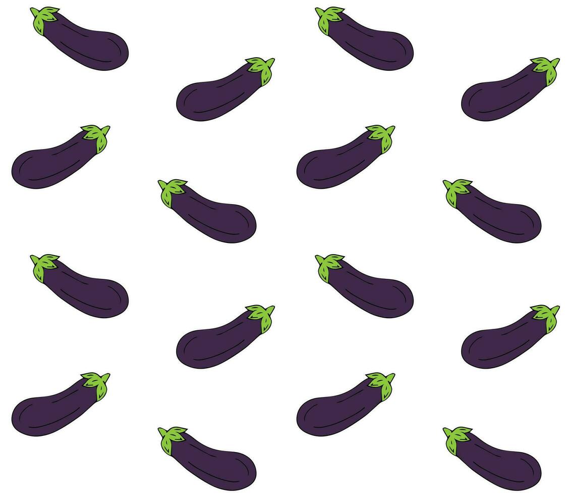 vector naadloos patroon van hand- getrokken aubergine