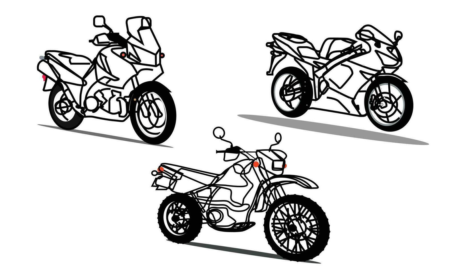 fiets schets. motor wijnoogst vector illustratie