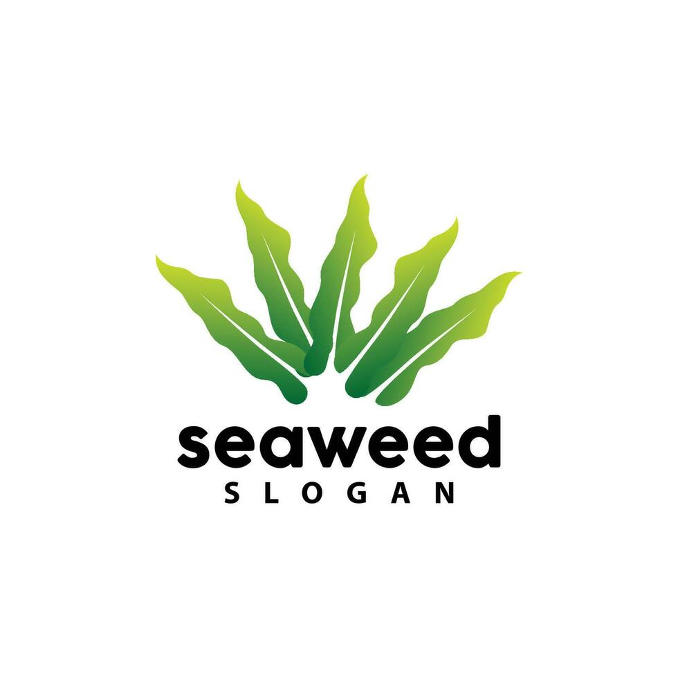 zeewier logo, onderwater- fabriek vector, gemakkelijk blad ontwerp, illustratie sjabloon symbool icoon vector