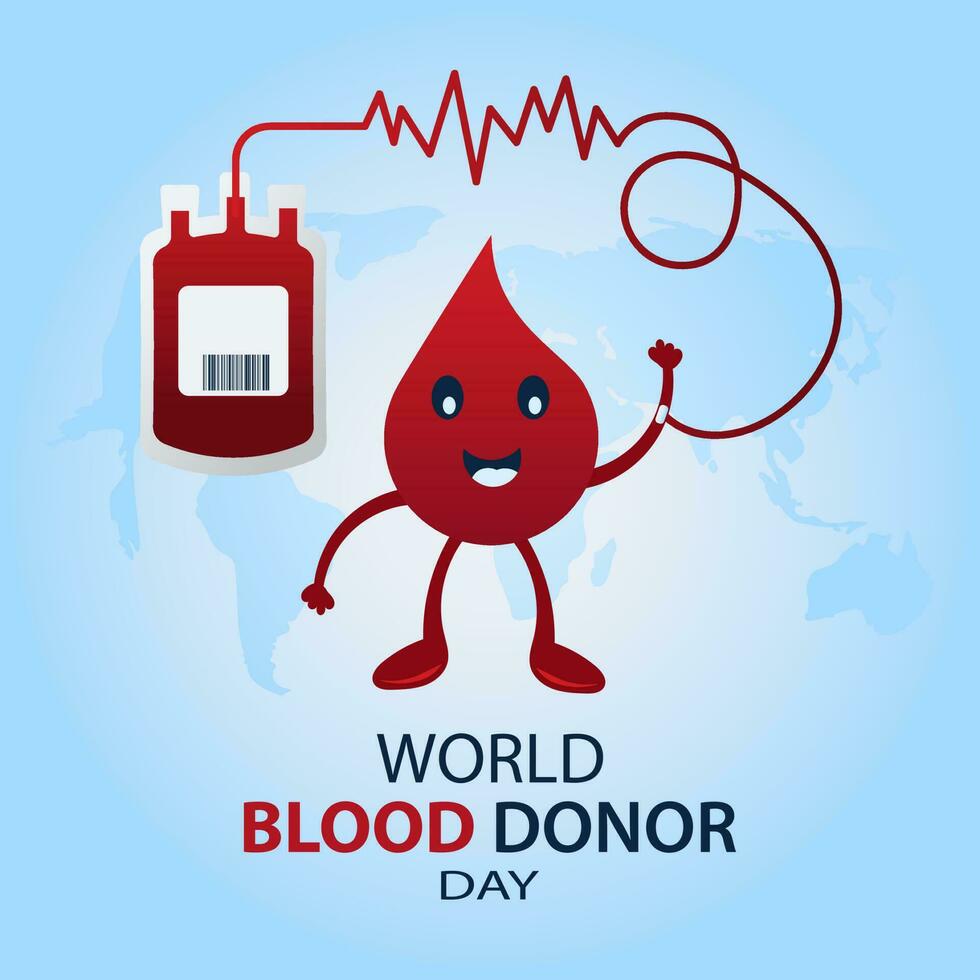 wereld bloed schenker dag illustratie voor sociaal media post en banier vector