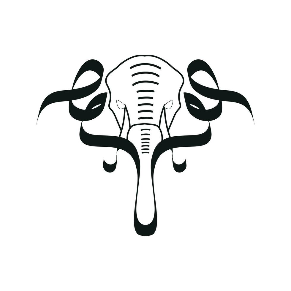 gemakkelijk abstract olifant logo schoonschrift tatoeëren ontwerp vector grafiek royalty vrij geschikt voor Indisch of safari bedrijf