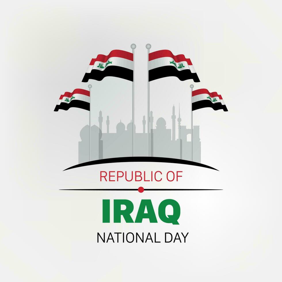 oktober 3, gelukkig nationaal dag van Irak vector illustratie. geschikt voor groet kaart, poster en spandoek.
