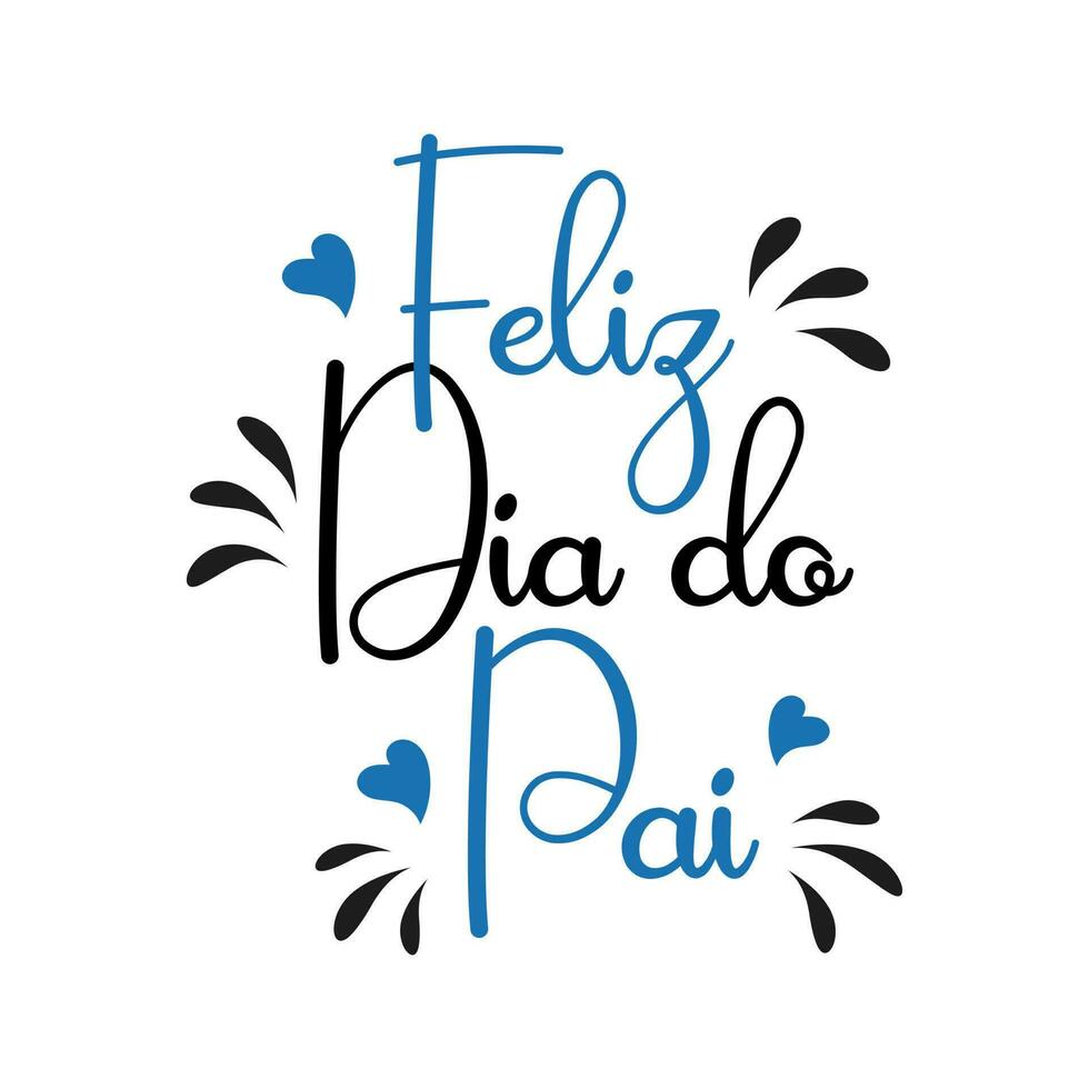 poster met feliz dia Doen pai belettering. feestelijk opschrift in Portugees. ansichtkaart gelukkig vader dag, gefeliciteerd, vector