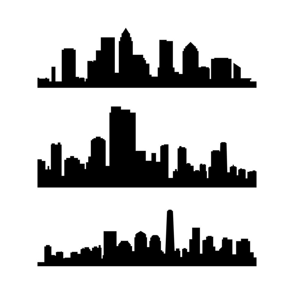 silhouet van de skyline van de stad vector