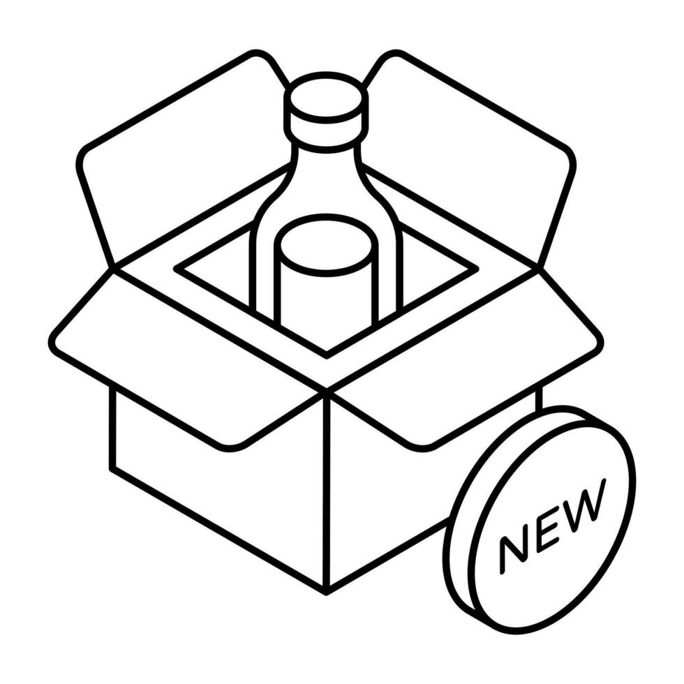 een uniek ontwerp icoon van fles pakket web vector