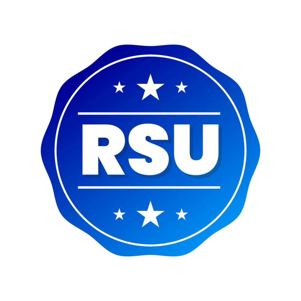 rsu aandelen werknemer bedrijf bedrijf insigne icoon etiket ontwerp vector