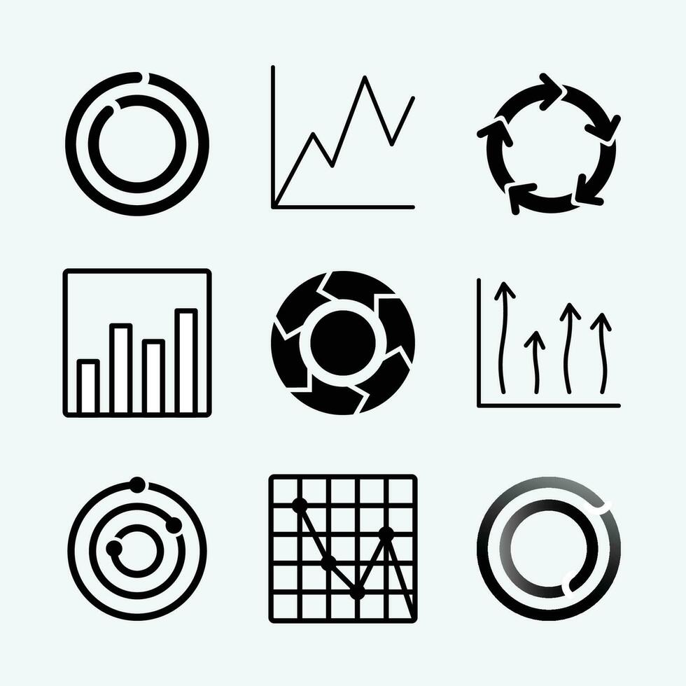 infograph cirkels en grafieken pictogrammen verzameling vector