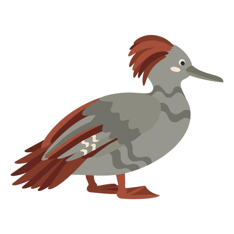 schattig, tekenfilm eend vogel. vlak vector illustratie.