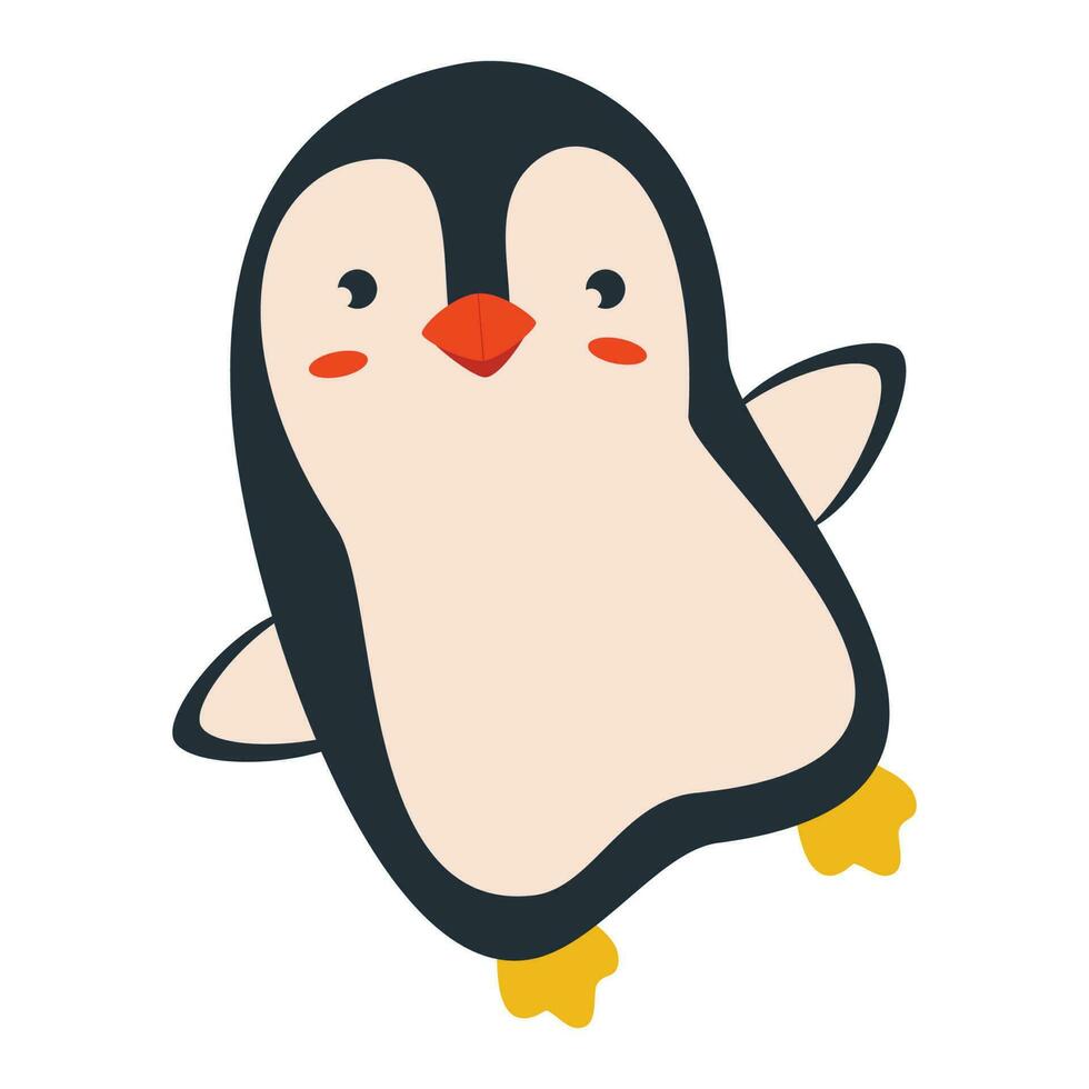 schattig, tekenfilm pinguïn vogel. vlak vector illustratie.