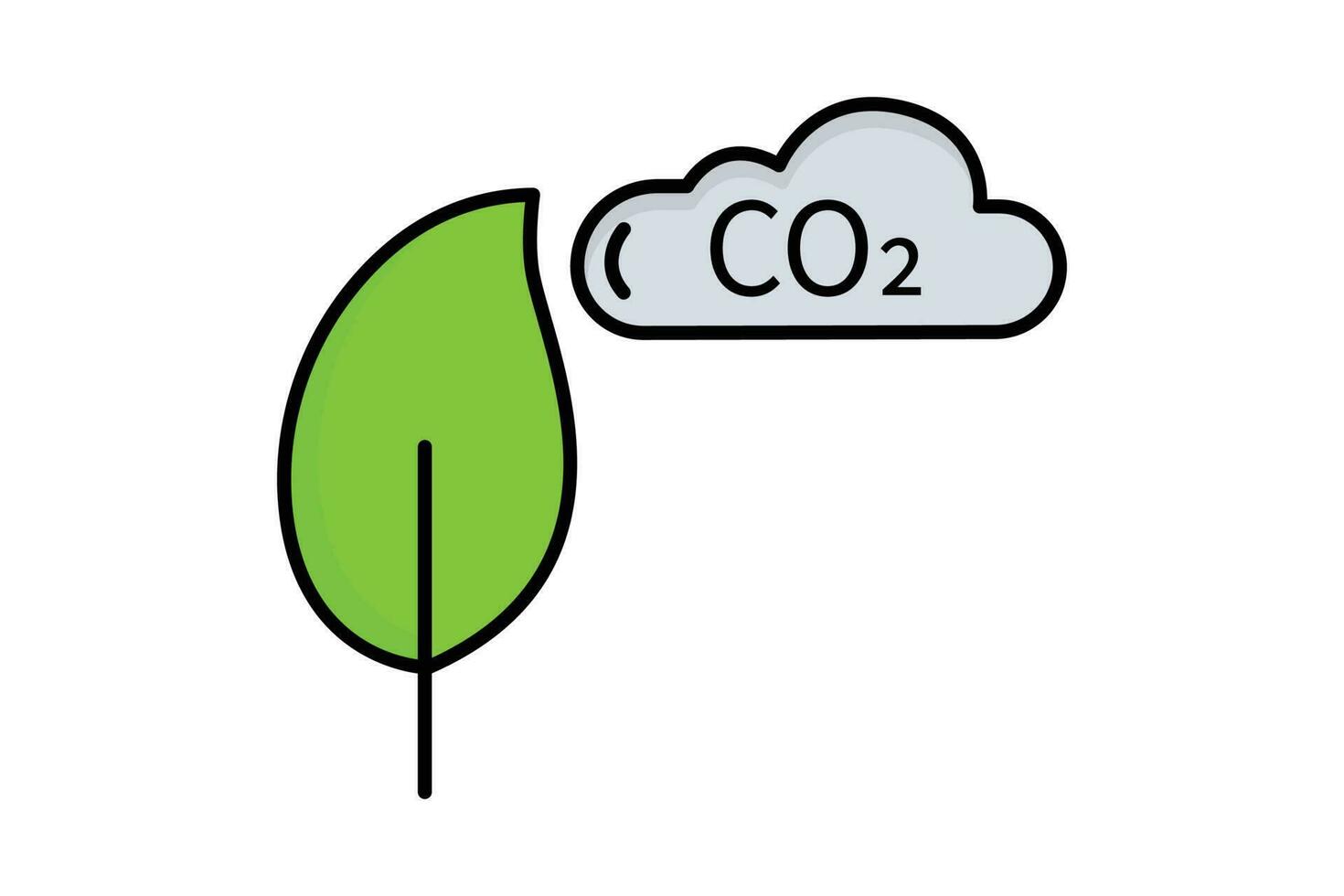 verminderen co2 uitstoot. icoon verwant naar globaal opwarming, hou op klimaat Wijzigen, co2. vlak lijn icoon stijl, lineal kleur. gemakkelijk vector ontwerp bewerkbare