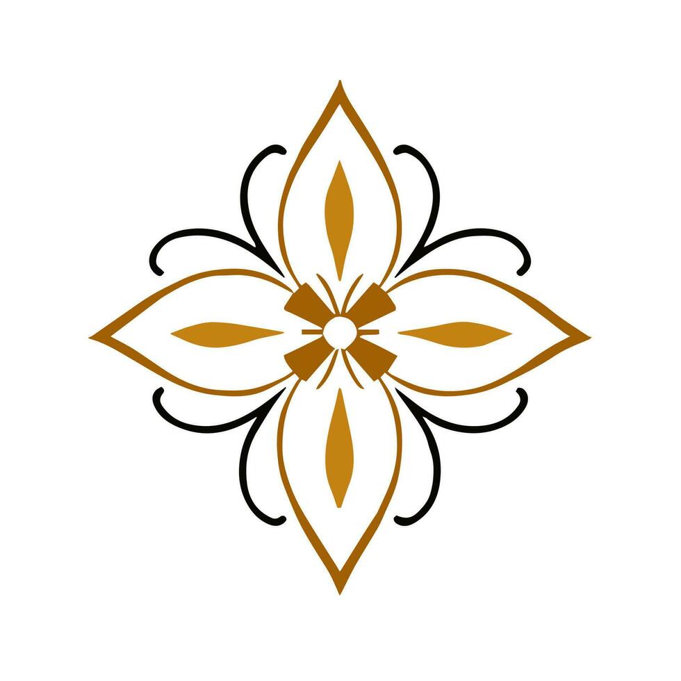 traditioneel Thais bloem ornament ontwerp icoon vector