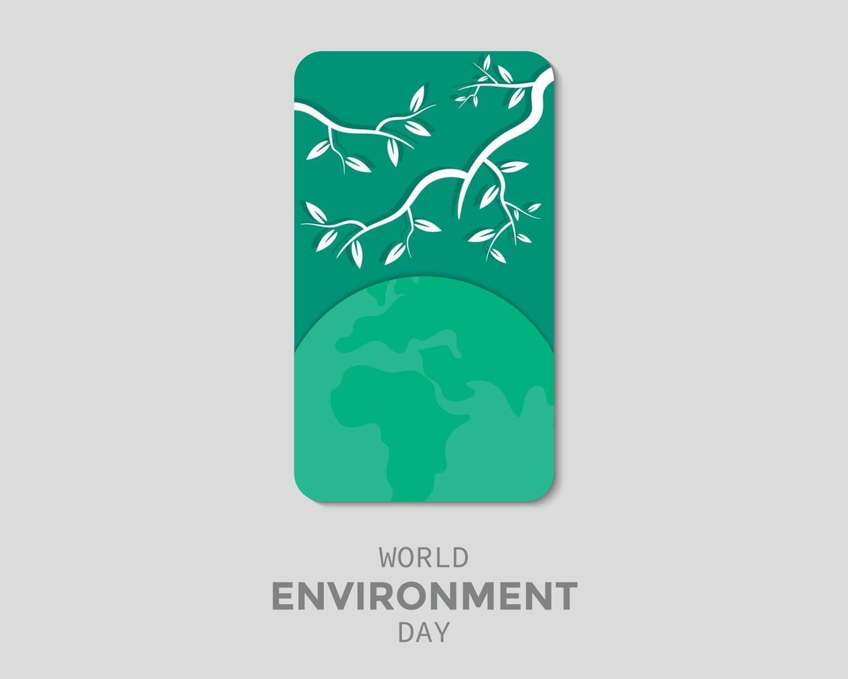 wereld milieu dag telefoon concept vector