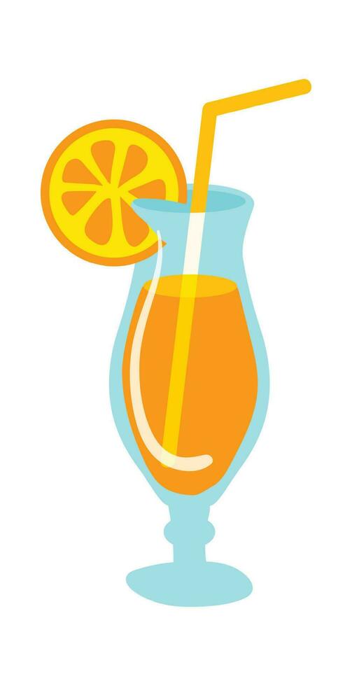 vers cocktail met oranje plak houden Aan glas vector