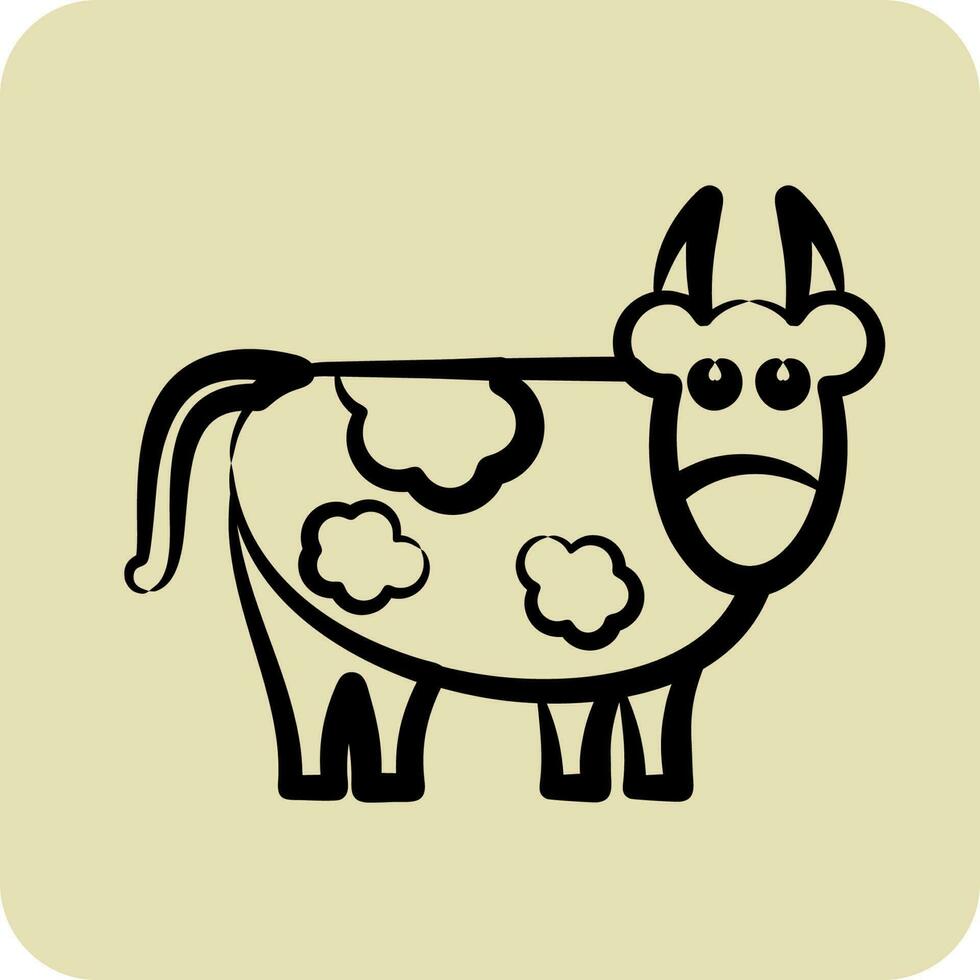 icoon koe. verwant naar eid al adha symbool. glyph stijl. gemakkelijk ontwerp bewerkbaar. gemakkelijk illustratie vector