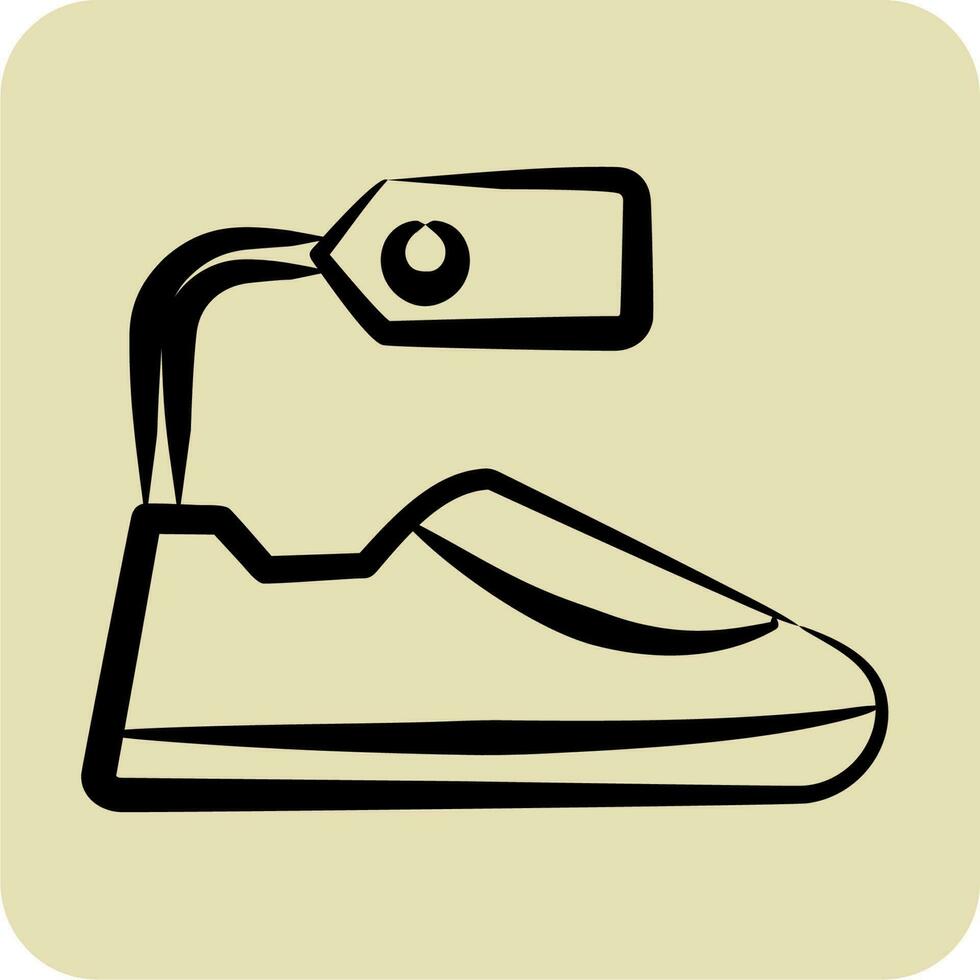 icoon schoenen. verwant naar zwart vrijdag symbool. glyph stijl. winkelen. gemakkelijk illustratie vector