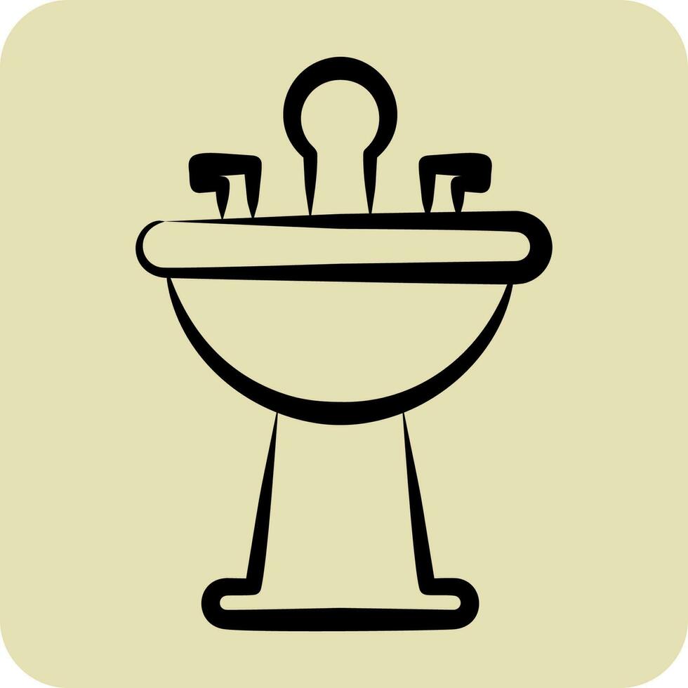 icoon haar- wassen wasbak. verwant naar kapperszaak symbool. glyph stijl. schoonheid salon. gemakkelijk illustratie vector