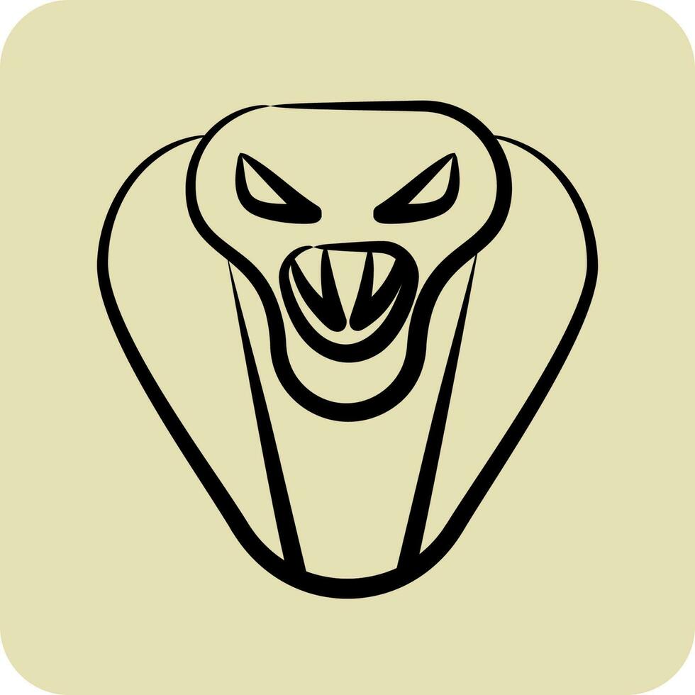 icoon cobra. verwant naar dier hoofd symbool. glyph stijl. gemakkelijk ontwerp bewerkbaar. gemakkelijk illustratie vector