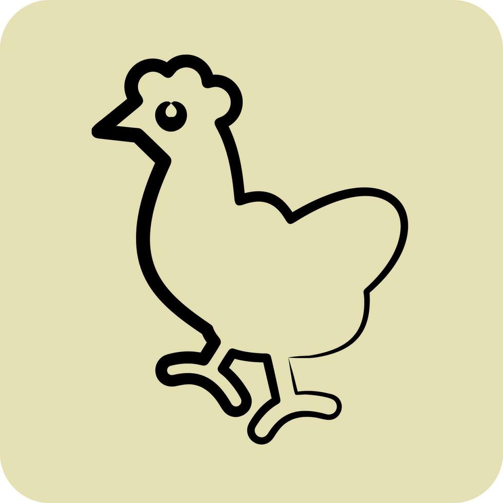 icoon kip. verwant naar huiselijk dieren symbool. glyph stijl. gemakkelijk ontwerp bewerkbaar. gemakkelijk illustratie vector