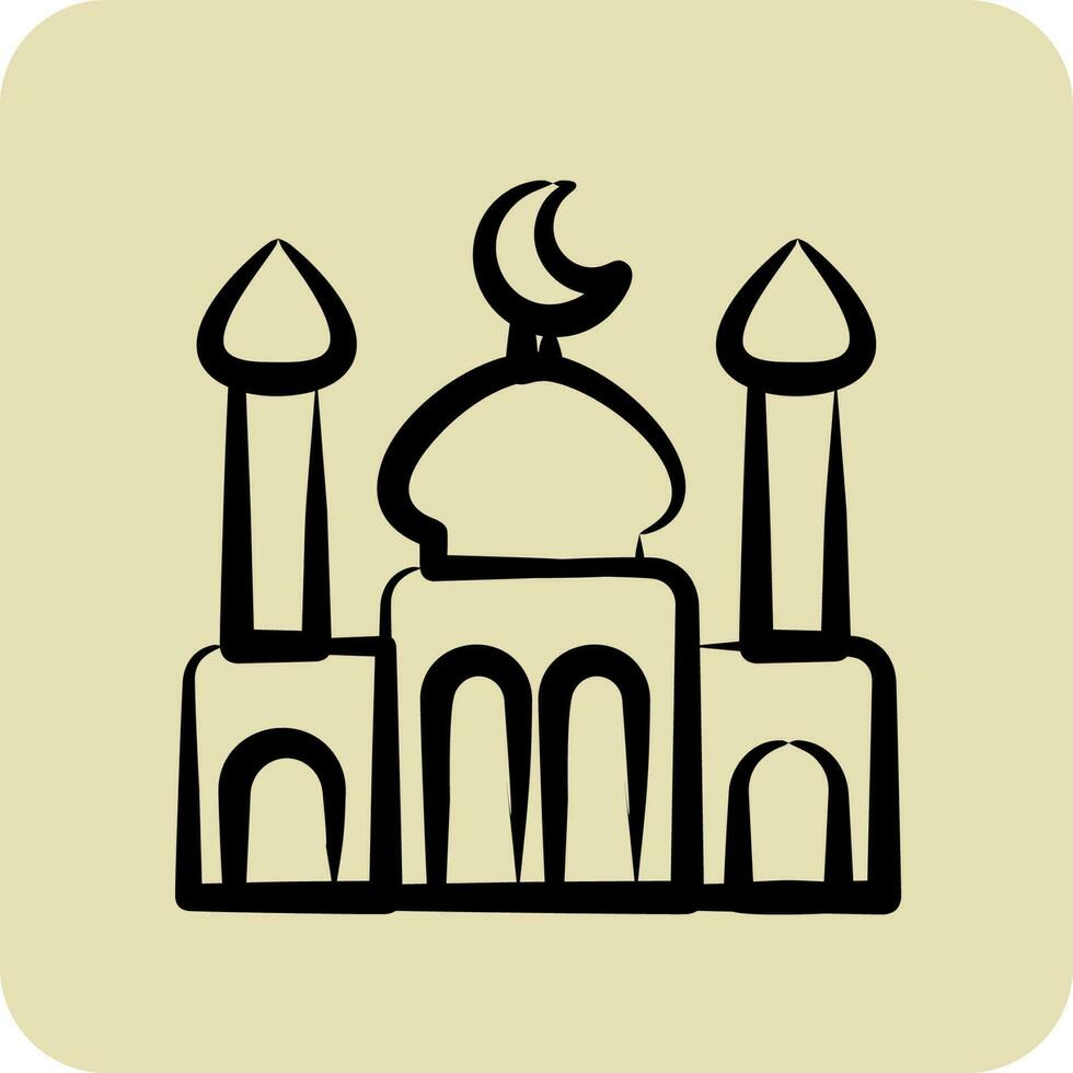icoon moskee. verwant naar eid al adha symbool. glyph stijl. gemakkelijk ontwerp bewerkbaar. gemakkelijk illustratie vector