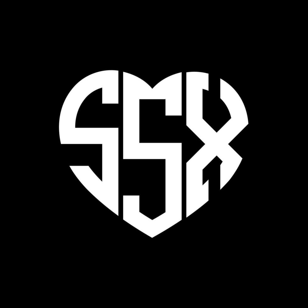 ssx creatief liefde vorm monogram brief logo. ssx uniek modern vlak abstract vector brief logo ontwerp.