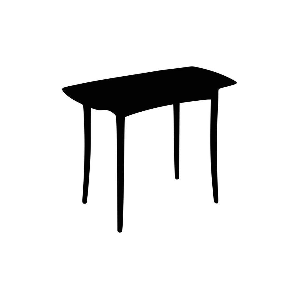 mooi hoor tafel silhouetten vector ontwerp. zwart illustratie. zwart tafel.