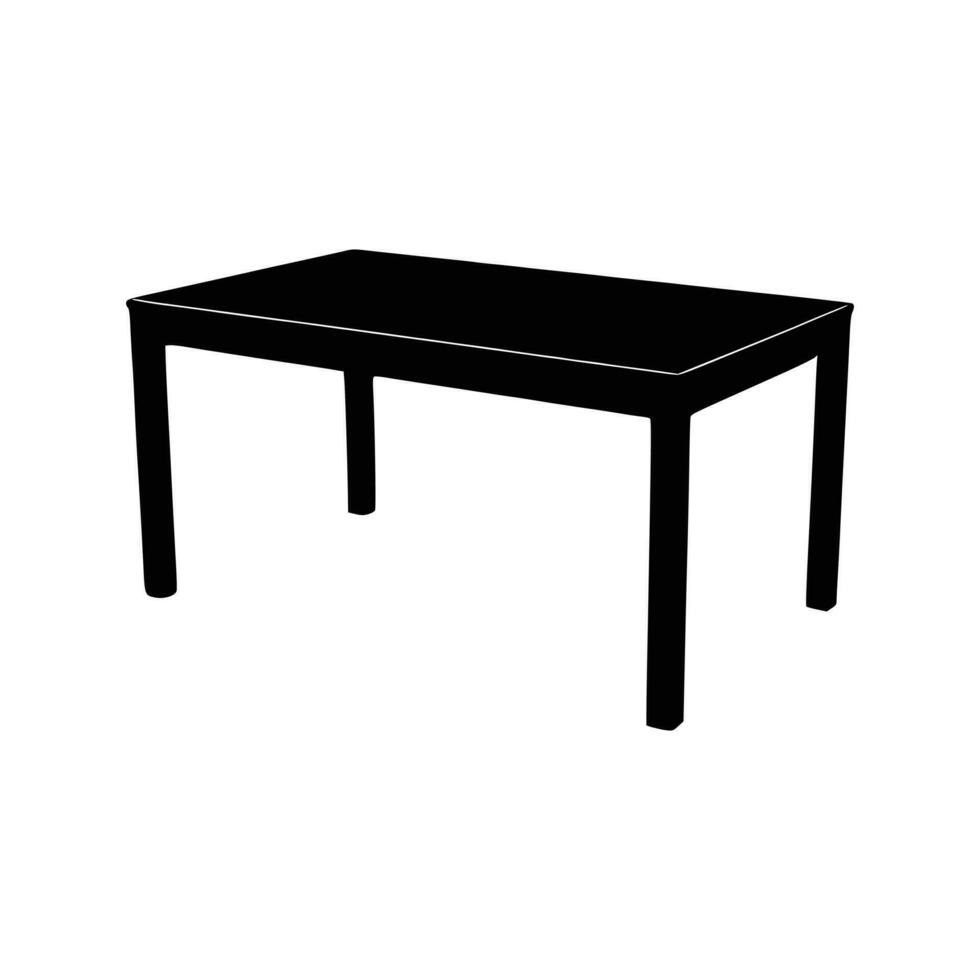 mooi hoor tafel silhouetten vector ontwerp. zwart illustratie. zwart tafel.