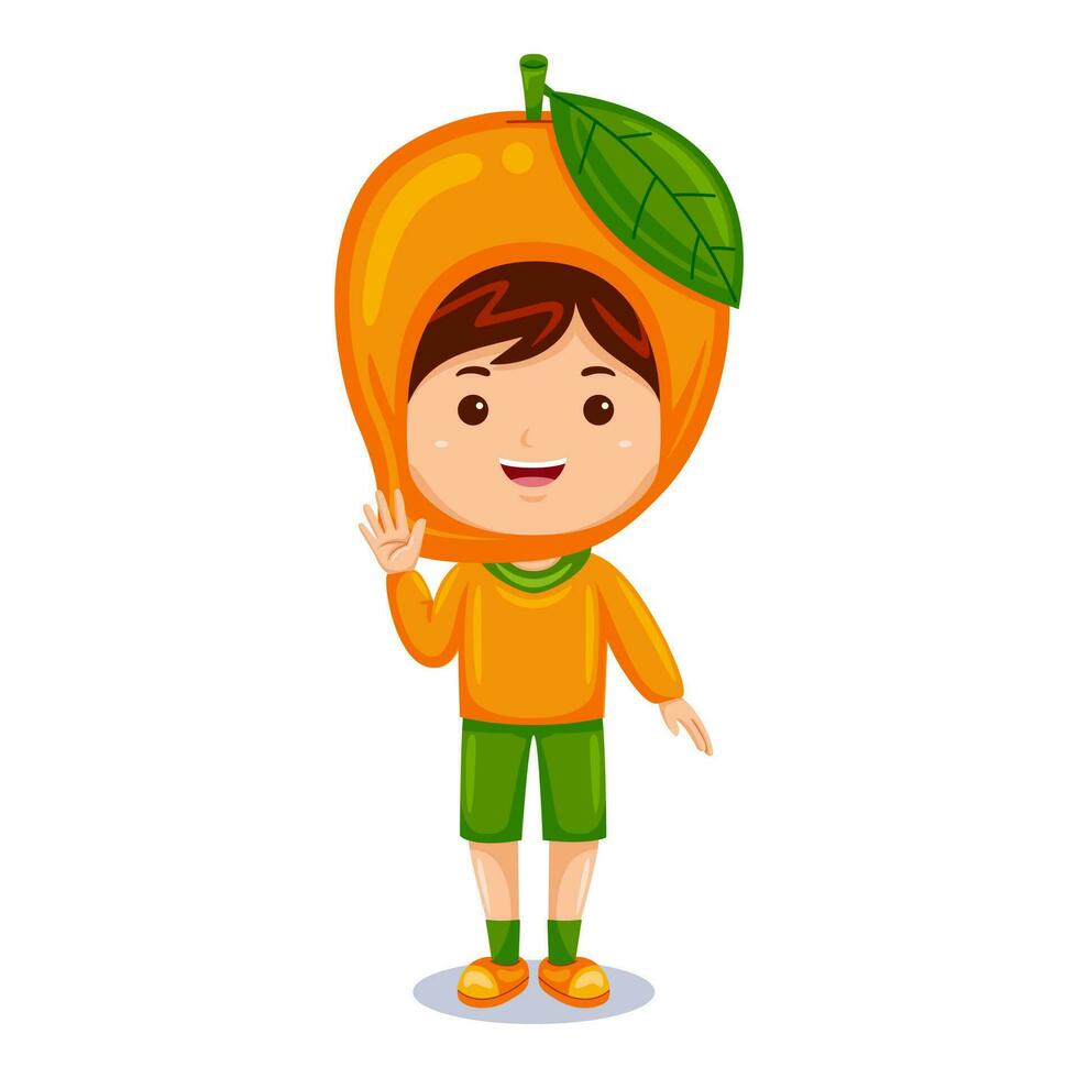 jongen kinderen mango karakter vector