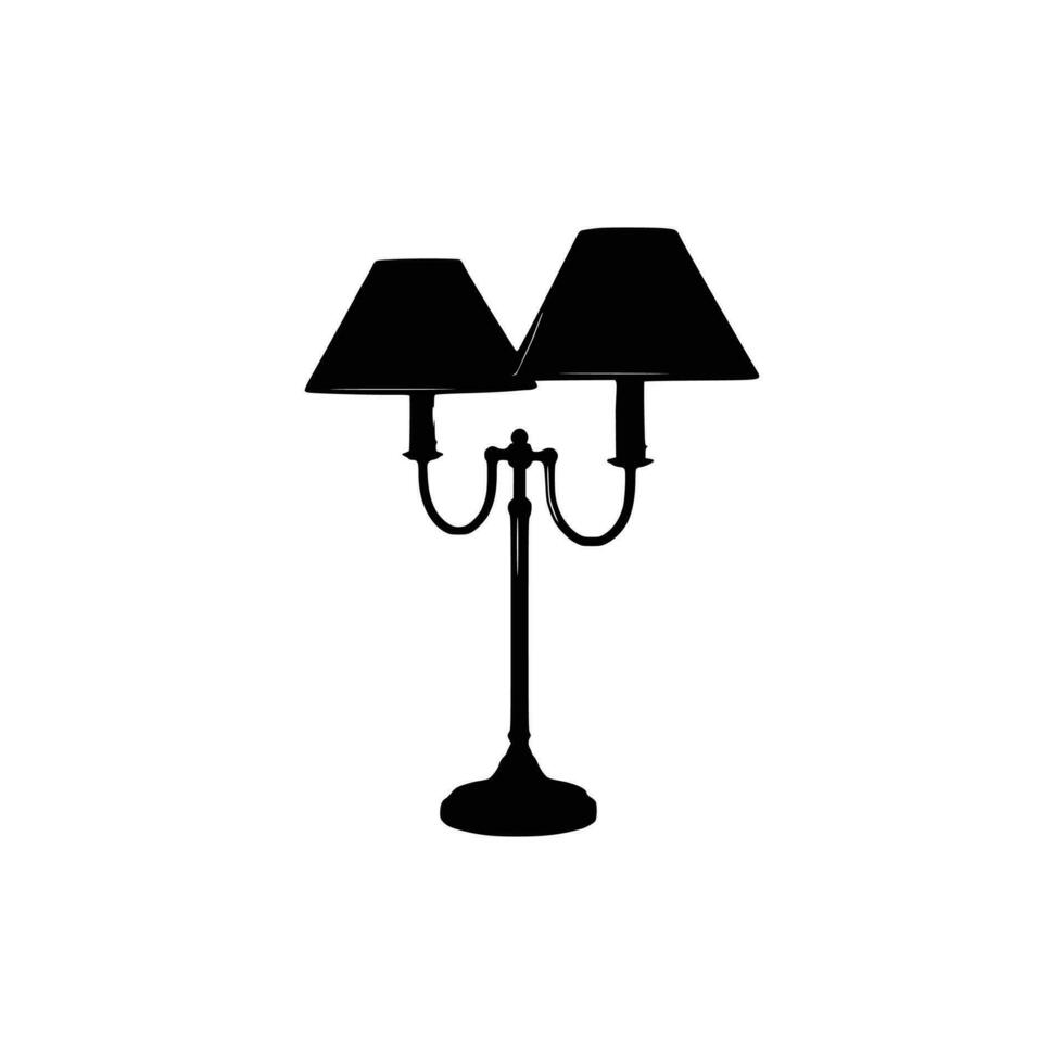 tafel licht silhouet, lampen vlak stijl vector illustratie. zwart licht, lamp silhouet set, lampen set.