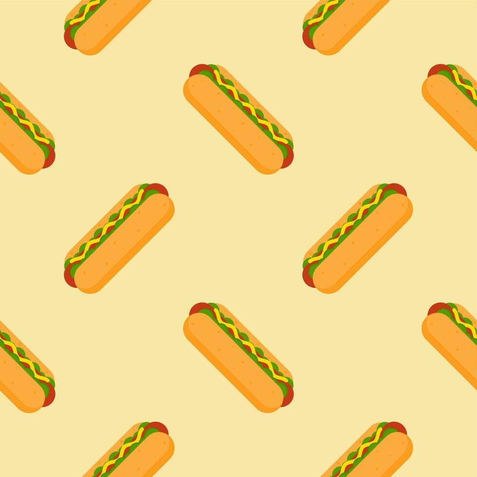 hotdog naadloos patroon vector illustratie