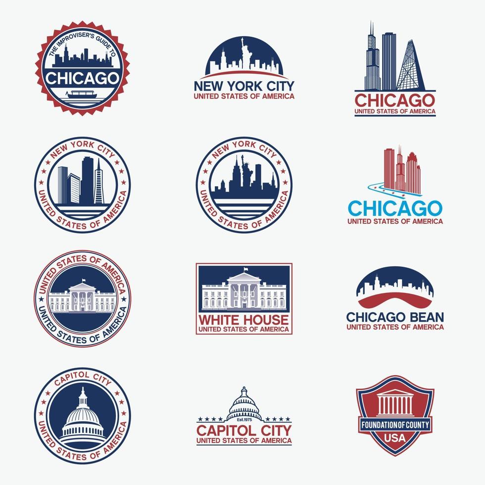 VS badges logo's vector ontwerpsjablonen