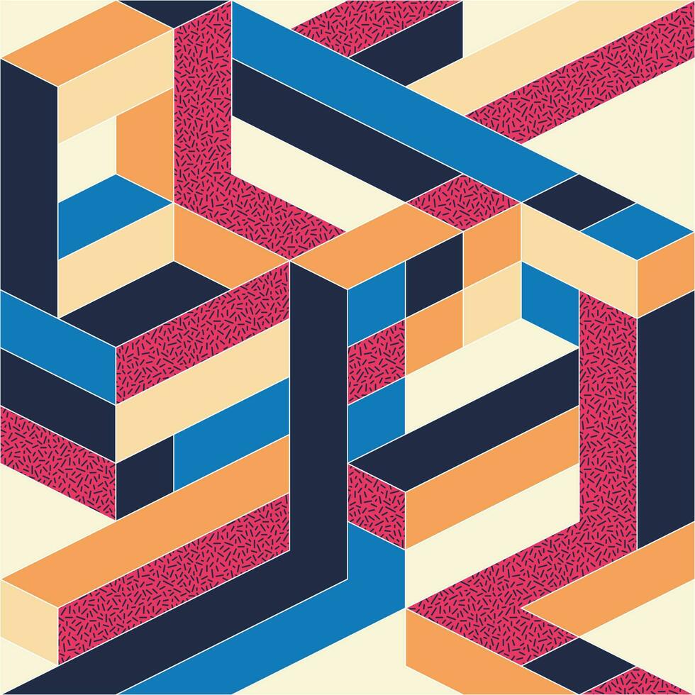 abstract meetkundig patroon ontwerp in isometrische stijl. vector illustratie.