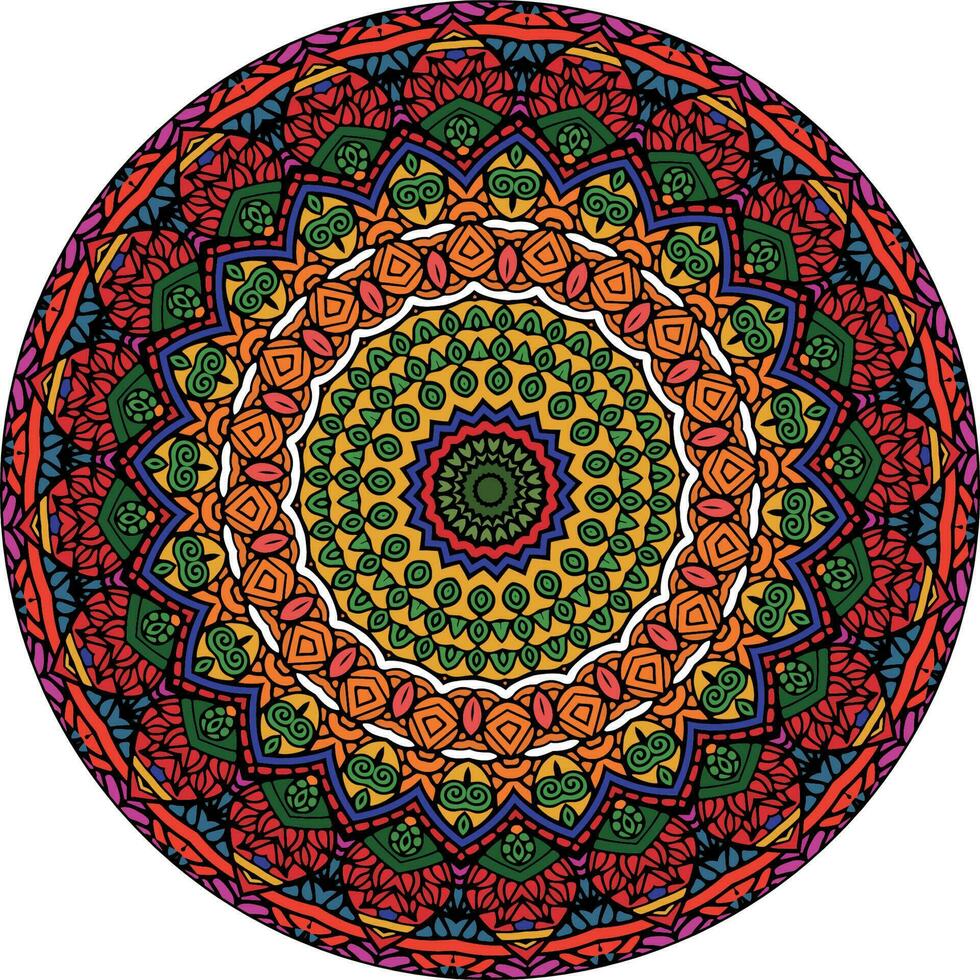 etnisch helder mandala stijl bloemen patroon. ongebruikelijk bloem vorm geven aan. oosters. anti stress behandeling patronen. weven ontwerp elementen vector