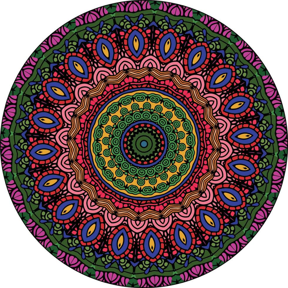 abstract kleurrijk mandala achtergrond . ongebruikelijk bloem vorm geven aan. oosters. anti stress behandeling patronen. weven ontwerp elementen vector
