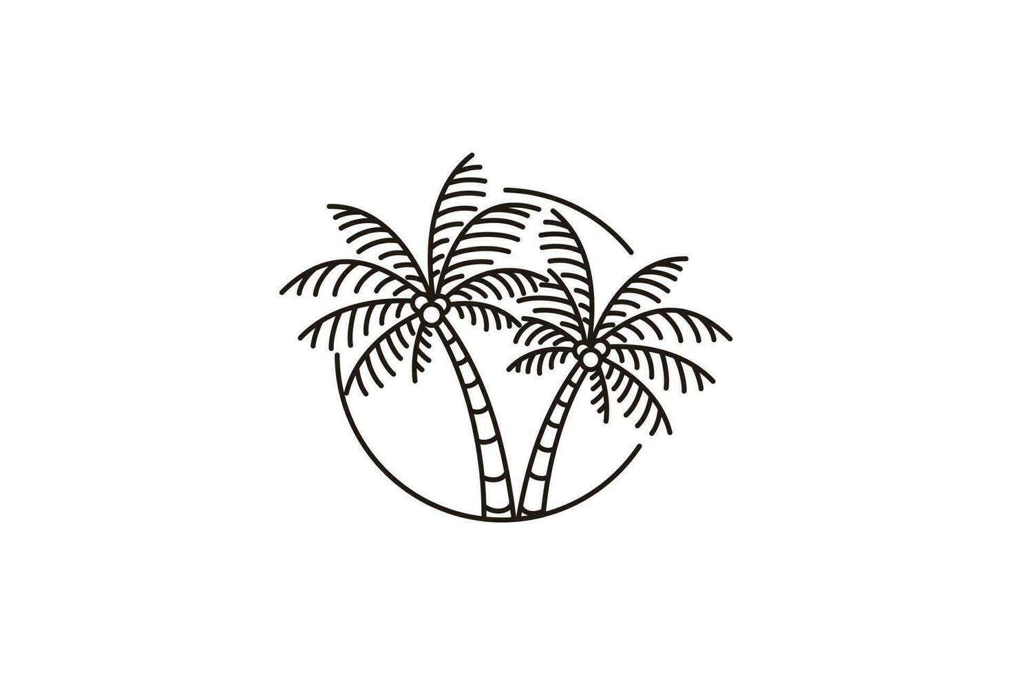 palm boom lijn kunst logo minimalistische vector symbool illustratie ontwerp