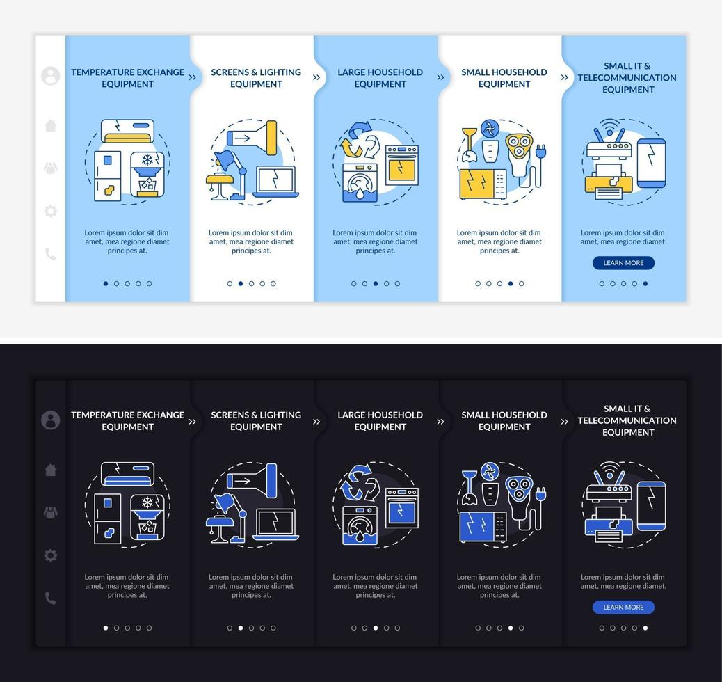 e-trash classificatie onboarding vector sjabloon