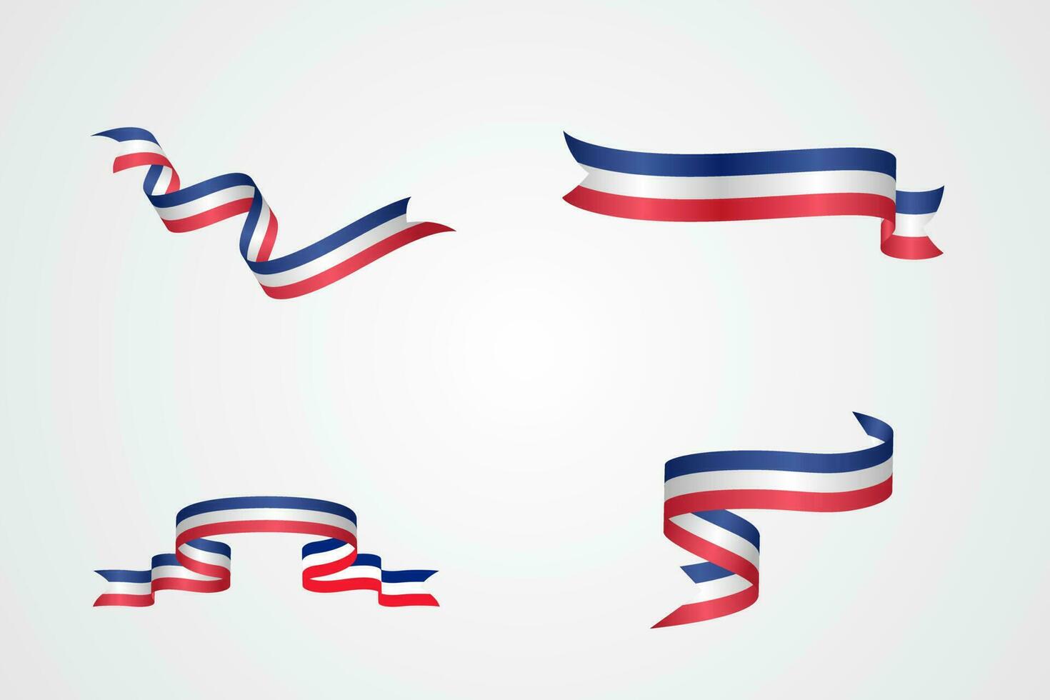 reeks van vlag lint met palet kleuren van Frankrijk voor onafhankelijkheid dag viering decoratie vector