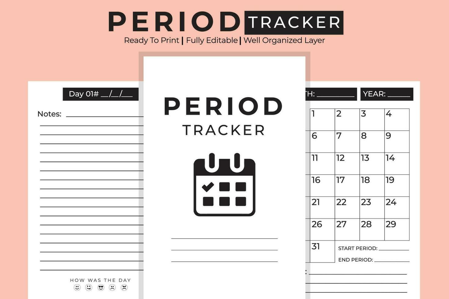 periode tracker kdp interieur vector