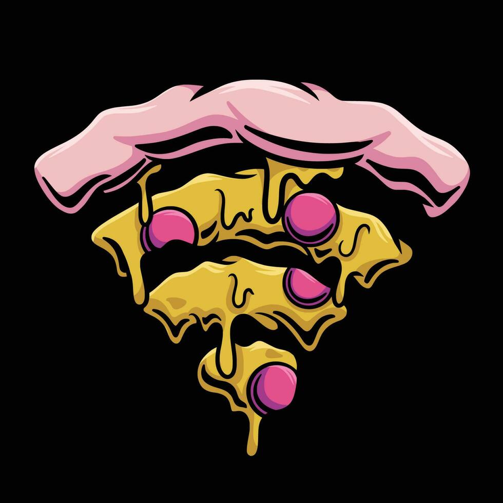 draadloze hotspot pizza vector