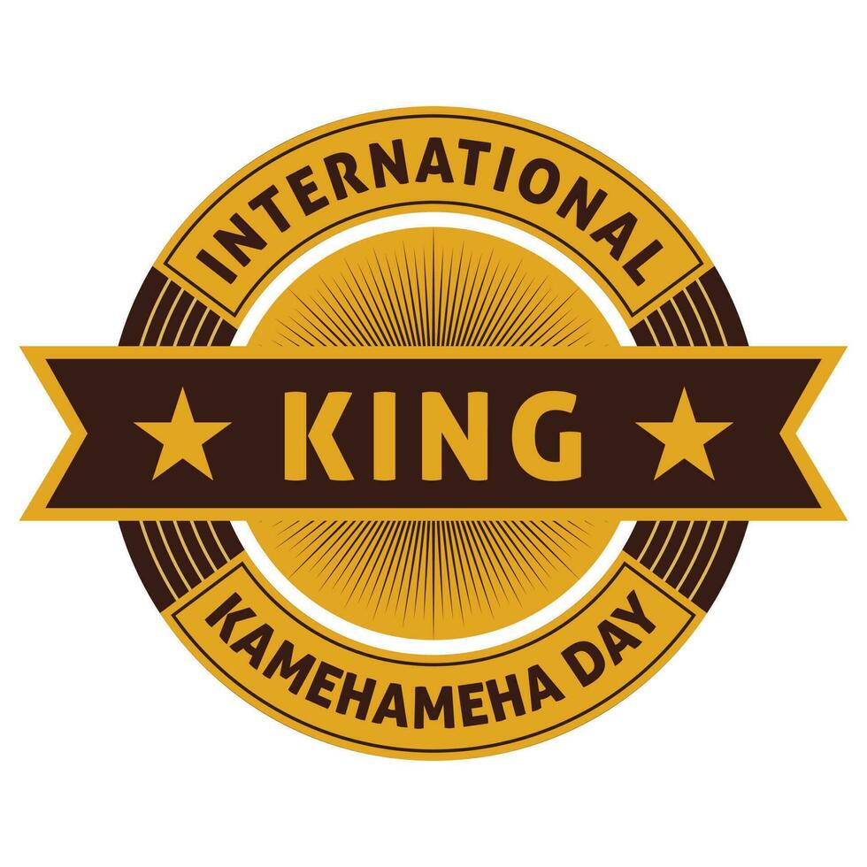 kamehameha dag ontwerp, insigne ontwerp, logo, banier, embleem, zegel, sticker, retro insigne, wijnoogst insigne, koning kamehameha dag is gehouden Aan juni 11, groet kaart, stempel, banier, vector illustratie